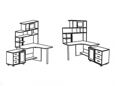 Стол компьютерный + стелаж